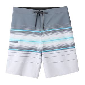 Shorts de bain rayés pour hommes à séchage rapide avec cordon de serrage, taille mi-haute, en polyester, style décontracté - Product Image 1