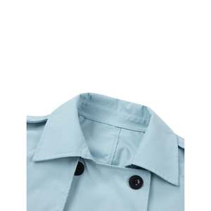 <b>Double</b> <b>Breasted</b> Trench <b>Coat</b> <b>Womens</b> Long Belted Windbreaker Elegant Autumn Winter Outerwear Custom Logo - Product Image 5
