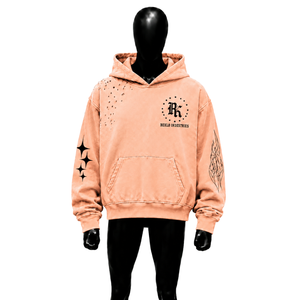 เสื้อฮู้ดดี้พีชโอเวอร์ไซส์สไตล์วินเทจสตรีทแวร์ พิมพ์ลายโลโก้ ดีไซน์กระเป๋าเสื้อ สำหรับใส่ในฤดูหนาว ผ้าฟลีซหนานุ่ม ปักลาย - Product Image 1
