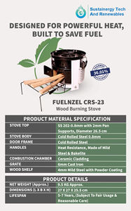 เตาเผาไม้ขนาดใหญ่สำหรับใช้ในบ้าน เตาเผาไม้แบบพกพา เตาเผาไม้พร้อมชั้นวางเก็บฟืน เตาสำหรับตั้งแคมป์ - Product Image 6