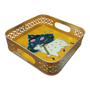 Plateau mural décoratif en métal artisanal Pichwai Cow, à suspendre - Product Image 4