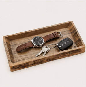 Plateau de service rectangulaire artisanal en bois de manguier, écologique, rustique et décoratif, pour table basse, cuisine et décoration intérieure - Product Image 2