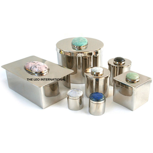 Recipientes Decorativos para Almacenamiento de Alimentos con Piedras Preciosas de Resina, Recipientes para Electrodomésticos de Encimera, Juego de Recipientes Metálicos para Cocina - Product Image 1