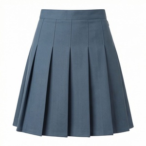 Minifalda Plisada para Mujer, Color Sólido, Cintura Regular, Tejido de Poliéster, Estilo Casual para Todas las Temporadas - Product Image 1