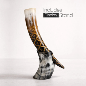 Corne à boire avec support, style viking, tasse médiévale, verre à bière rustique, vaisselle décorative, cadeau pour bar à domicile, fête et collectionneur - Product Image 6