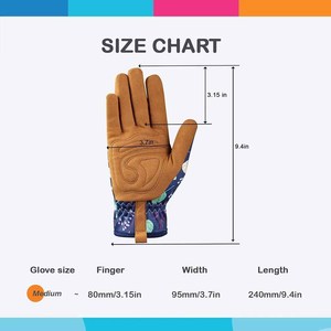 Guantes de Jardinería de Cuero Sintético para Mujer, Guantes de Trabajo Florales de Alta Calidad para Cavar, Desherbar, Plantar, Protección de Manos Resistente - Product Image 3