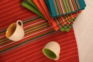 Abstract Cotton Kitchen <b>Towels</b> Rectangle Woven Eco-Friendly Quick-Dry Multicolor Teal <b>Red</b> Green Orange Machine Wash - Product Image 6