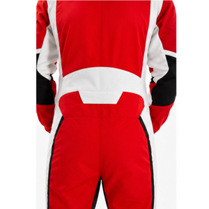 Traje de Carreras para Hombre, Rojo, Blanco y Negro, Manga Larga, Resistente a las Llamas, con Bloques de Color, Secado Rápido, Poliéster, para Todas las Temporadas, para Adultos - Product Image 1