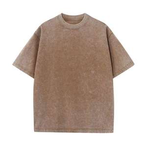 เสื้อยืดสตรีทแวร์ยูนิเซ็กซ์ ผ้าฝ้าย 100% ล้างสีแบบแอซิดวอช ทรงดิสเทรส สำหรับผู้ชาย ราคาขายส่งแบบกำหนดเอง คุณภาพเยี่ยม - Product Image 3