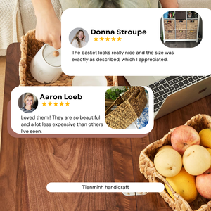 Cestas Minimalistas de Jacinto de Agua para Organización del Hogar, Contenedores Decorativos Tejidos a Mano para Decoración de Estantes de Baño - Product Image 6