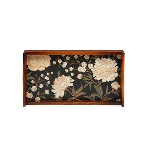 Hermosa Bandeja de Madera Antigua con Estampado Floral de Peonías Blancas, Plato Decorativo Rectangular al por Mayor para Pedidos al por Mayor - Product Image 3