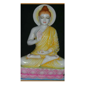 Statue de Bouddha Sakyamuni en céramique moderne, décoration d'entrée de salon, sculpture religieuse bouddhiste en pierre naturelle pour jardin - Product Image 1