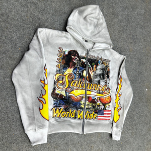 High Manufacturer Create Your Own Idea Zipper Distressed Hoodie <b>Rhinestone</b> Zip up <b>Jacket</b> Acid Wash Men Fleece Streetwear Hoodie - Product Image 6