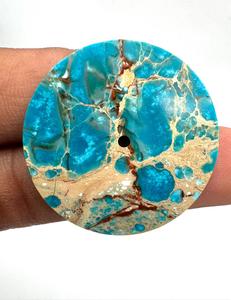 หน้าปัดนาฬิกา K Gems Blue Sediment Jasper ขนาด 33x0.60 มม. รูตรงกลาง 2 มม. พลอยขัดเงาด้านเดียว อะไหล่นาฬิกาหรูสั่งทำพิเศษ - Product Image 4
