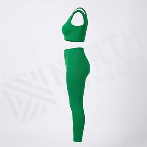 Customized Color Fashion High Waist Ethical Vegan Outdoor Going Out <b>Seamless</b> <b>Leggings</b> Two Piece Gym Yoga Set Apparel - Product Image 3