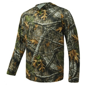 T-shirt à manches longues camouflage de haute qualité avec capuche, respirant, protection solaire, pour la chasse en extérieur - Product Image 1