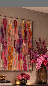 Arte de Pared con Cadena de Eslabones de Resina, Escultura Hecha a Mano, Decoración Moderna para el Hogar, Coleccionable, Forma Personalizada, Diseño Colorido - Product Image 6