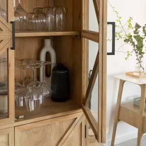 Vandana Maxima Hexa mango wood <b>display</b> <b>case</b> - Product Image 3