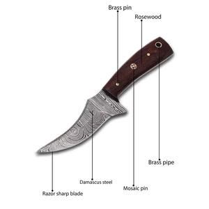 Cuchillo plegable hecho a mano de alta calidad para caza y camping al aire libre con mango de acero de Damasco, cuchillo táctico de supervivencia para exteriores. - Product Image 6