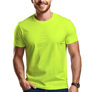 เสื้อยืดคอกลมแขนสั้นทรงเข้ารูปสีเขียวนีออนสำหรับผู้ชาย ผ้าฝ้ายเนื้อนุ่ม ระบายอากาศได้ดี มีจำหน่ายแล้ว - Product Image 1