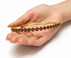 Pulsera de flor de granate de plata de ley 925 hecha a mano con piedras preciosas para mujer, piedra de nacimiento de enero - Product Image 5