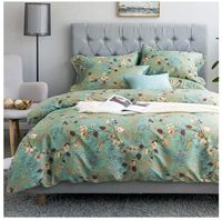 Parure de lit de luxe personnalisable en gros, motif floral classique, 10 pièces, 400 fils, 100 % polyester, avec housse de couette matelassée