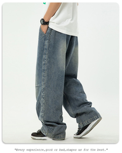 Jeans de diseñador para hombre, estilo streetwear, corte recto, fabricante de jeans para hombre, jeans con bordados. - Product Image 5