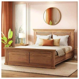 Juego de dormitorio de madera de teca más vendido de la marca de muebles más popular, juegos de cama minimalistas para hoteles, villas y apartamentos. - Product Image 4