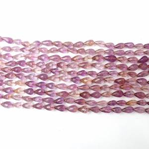 Natural Ametrine Faceted Teardrop Briolette Beads Gemstone Loose Beads For Jewelry Making Wholesale Price Bulk Smooth Shine - Product Image 2