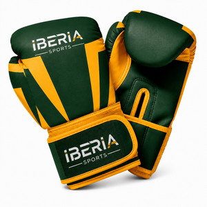 Guantes de Boxeo IBERIA Personalizados en Verde y Amarillo, Guantes de Entrenamiento Premium, Logotipo Personalizado, OEM, ODM, Equipo de Boxeo al por Mayor - Product Image 1