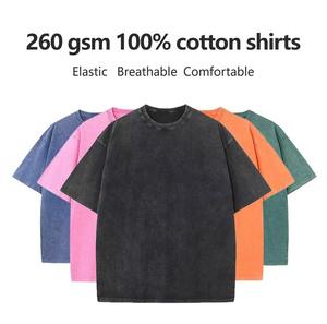 T-shirts classiques oversize délavés pour hommes et femmes, style vintage, grammage lourd, avec motifs et effet délavé à l'acide, vente en gros - Product Image 4
