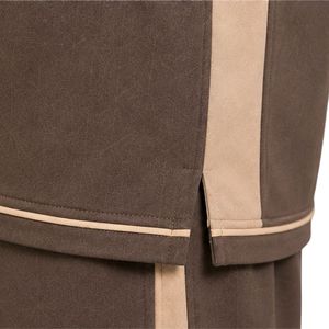 Brown Mens Oversized T Shirt And Shorts <b>Set</b> Beige Contrast Panels Custom Logo Crew Neck Casual Streetwear Wholesale Manufacturer - Product Image 5