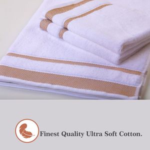 Toalla de Baño Blanca de Lujo Superior Deluxe, Algodón Premium de Rápida Absorción, Ecológica, Diseño de Color Sólido - Product Image 4