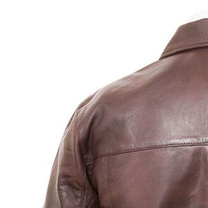 Men's Vintage Brown Genuine <b>Leather</b> Bomber <b>Jacket</b> with Full Zip Closure Premium Men's <b>Leather</b> Flight <b>Jacket</b> Classic Rib Knit - Product Image 5