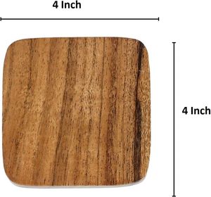 Sous-verres ronds en bois massif de qualité supérieure, écologiques, design champêtre, pour tasses à café et thé et protection de table - Product Image 1