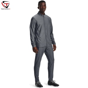 Conjunto Deportivo Personalizado para Hombre, Pantalón Jogger Ajustado Gris y Camiseta de Algodón de Alta Calidad, Traje Deportivo con Rayas Transpirable para Invierno - Product Image 2