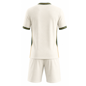 Premium Minimalist White Soccer uniform Set with Orange and Black Trim Sublimated Football Uniform - Product Image 2