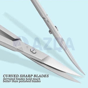 Tijeras Multiusos de Acero Inoxidable con Hoja Curva para Mano Derecha, para Cutículas, Cejas y Pestañas, con Puntas Finas y Afiladas para Uñas y Rostro - Product Image 4