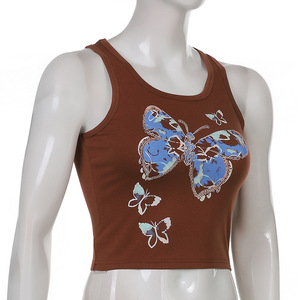 Débardeur côtelé pour femme, col rond, extensible, coupe ajustée, décontracté, mode estivale, vente en gros, fabricant, fournisseur - Product Image 3