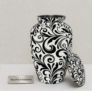 New Cremation Urns <b>for</b> Adults <b>Ashes</b> Eco-Friendly New Damask Design Memorial Decorative <b>Keepsake</b> Metal Container Funeral Urns Jar - Product Image 4
