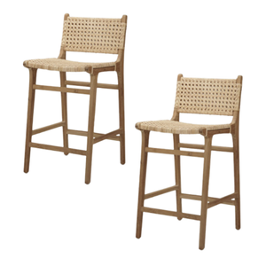Tabouret de bar moderne en rotin, chaise de comptoir en bois pour cuisine, café, restaurant, mobilier - Product Image 6