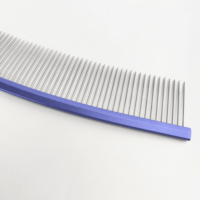 Peigne de toilettage pour animaux de compagnie Eversharp en acier inoxydable incurvé pour chiens et chats 230 mm Violet Éliminateur de poils