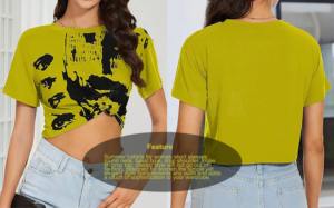 T-shirts courts d'été grande taille pour femmes, à manches courtes et col rond, coupe ample, décontractés, avec pompons et broderies - Product Image 3