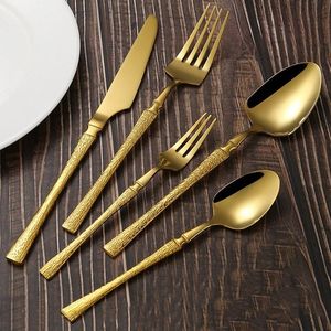 Antique Brass Finish Metal Cutlery Set Vintage Inspired <b>Flatware</b> Perfect For Classic Dining Settings And Decorative Displays - Product Image 3