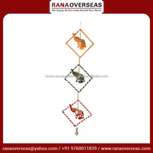 Carillon éolien décoratif en tissu de coton d'éléphant de fenêtre et de salon en gros d'usine avec cloche en métal - Product Image 6