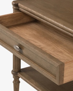 Mahera Classic Nightstand with Storage Solid Teak Wood Natural Finish for Bedroom Apartment & Hotel Use - Product Image 4