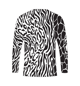 Camiseta de manga larga para hombre, personalizada, sublimada, con estampado animal en blanco y negro, para caza, pesca, deportes atléticos y entrenamiento. - Product Image 2