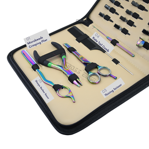 Kit d'outils pour extensions capillaires en acier inoxydable : pinces de maintien robustes, aiguille courbée pour la séparation des mèches, peigne à queue, boucle de fil et bande adhésive - Product Image 6