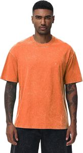 T-shirt en coton personnalisé pour homme, manches courtes, col rond, uni, décontracté, doux, respirant, tricoté, délavé à l'acide, séchage rapide, écologique - Product Image 2