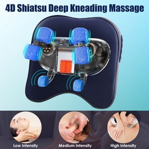 Massaggiatore Shiatsu 4D Senza Fili con 6 Nodi, 2 Livelli di Riscaldamento, 3 Intensità e Timer Automatico per Collo e Schiena, in Pelle - Product Image 4
